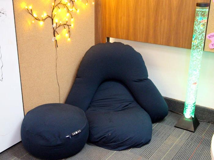 The Moon Pod that was donated by Brett and Danielle Spencer inside the sensory space at the Penn State DuBois library. The space opened during the fall 2024 semester.