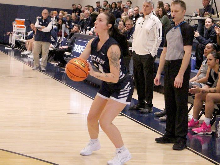 Penn State DuBois senior guard Shannon Shaw sets her feet and prepares to shoot during a recent home game at the PAW Center, on the campus of Penn State DuBois.